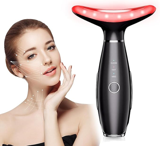 7 Colors Facial and Neck Massager,Lymphatic Contour Face Massager for Womens Skin Care- Rejuvenation- Lifting- Toning- Glow Boost-Tightening and Smooth