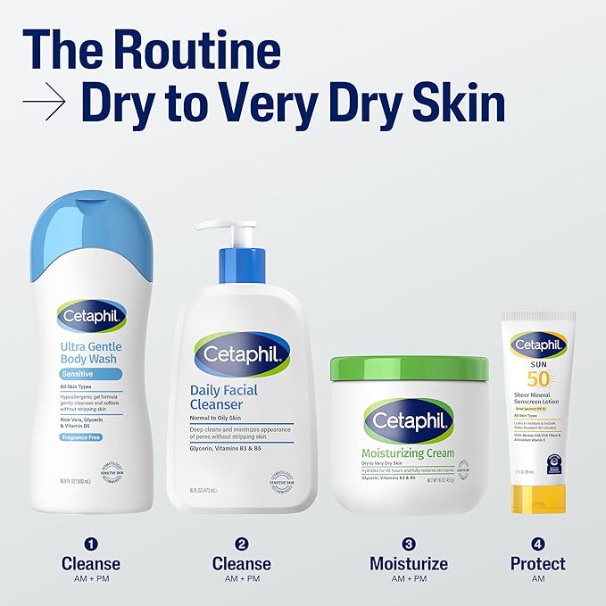 Cetaphil Face & Body Moisturizer, Hydrating Moisturizing Cream for Dry to Very Dry, Sensitive Skin, NEW 1 oz 12 Pack, Fragrance Free, Non-Comedogenic, Non-Greasy