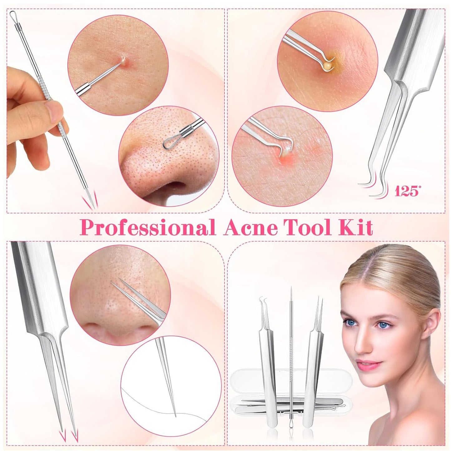 Kingsmile Facial Steamer, 3 in 1 Face Steamer for Facial,Compact NanoSteamer with Aromatherapy,Face Humidifier - Adjustable Nozzle, Warm Mist Steamer for Home SPA, Stainless Steel Skin Kit & Headband