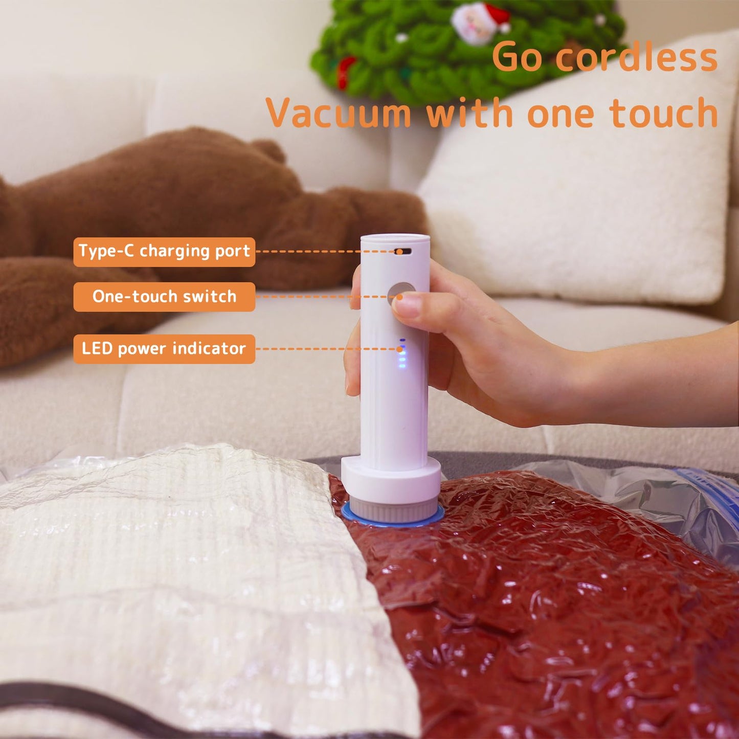 12 Pack Vacuum Bags for Travel with Rechargeable Air Pump, Carry-On Compression Bags for Luggage and Suitcase, Space Saver Storage for Clothing and Travel Organization