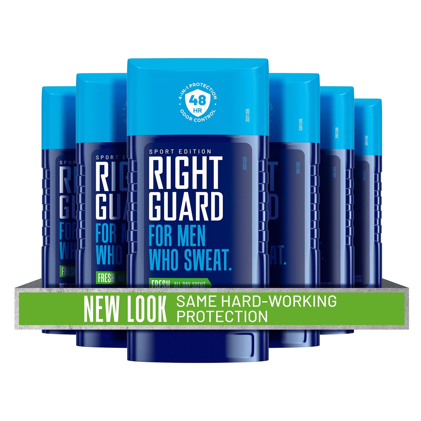Right Guard Sport Fresh Scent Antiperspirant & Deodorant Invisible Solid - 4-in-1 Deodorant For Men, Blocks Sweat, 48-Hour Odor Protection, Quick-Drying, & Long-Lasting, 2.6 oz (6 Pack)