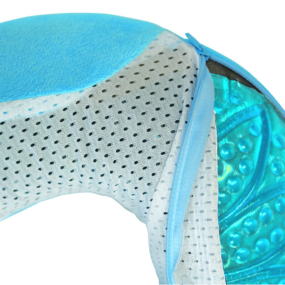 Cloudz Comfort Gel Memory Foam Travel Neck Pillow - Blue