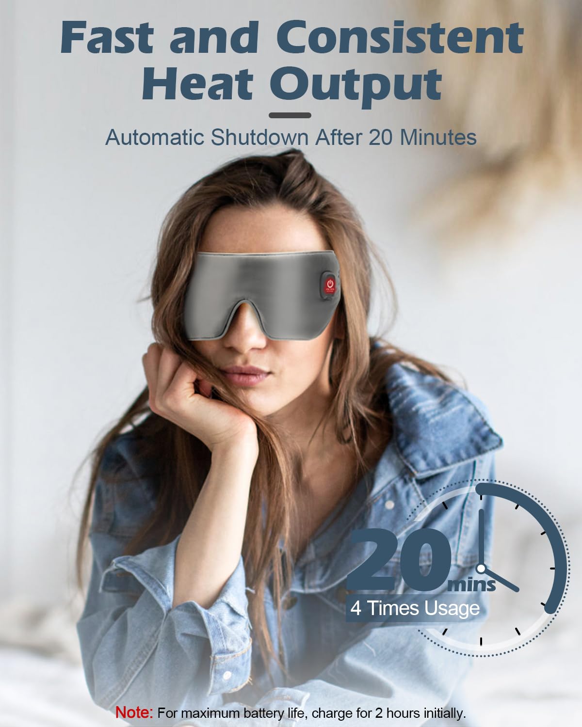 Silk Cordless Heated Eye Mask, Washable Dry Eye Mask Warm Eye Compress Mask with Flaxseed, USB Electric Eye Heating Pad for Stye Sinus Blepharitis MGD Eye Fatigue Gifts for Men Women (Grey) (YZG23440)