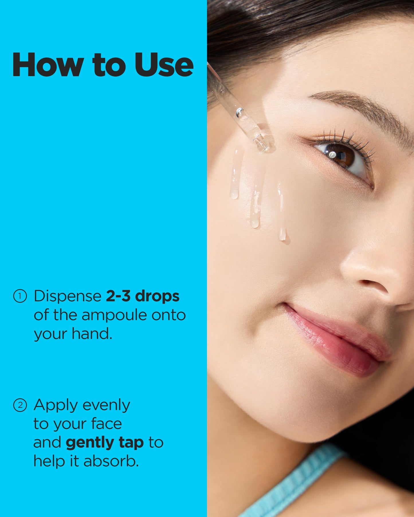 WELLAGE Real Hyaluronic Blue Ampoule 100, Korean Serum, Fragrance Free Hyaluronic Acid Ampoule with Panthenol, Wild yam, Centella for Sensitive Dry Skin Moisturizer 2.54 fl.oz