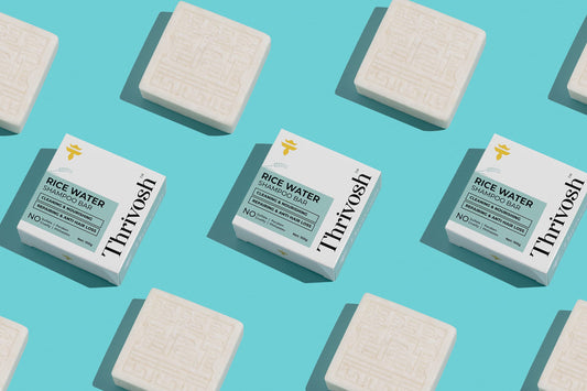 Thrivosh Rice Water for Hair Growth Shampoo Bar – 2 in 1 Shampoo and Conditioner – pH Balanced Vegan Friendly Dry Shampoo Bar for All Hair Types – Anti-Loss and Repairing 100g