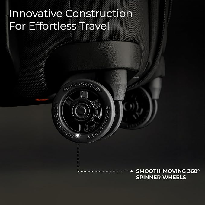 Briggs & Riley Cabin Spinner - Carry On Luggage for Travel, Suitcases with Wheels, Softside Rolling Bag for Men & Women, Fits Under Plane Seat, Telescoping Handle - ZDX Collection, Hunter