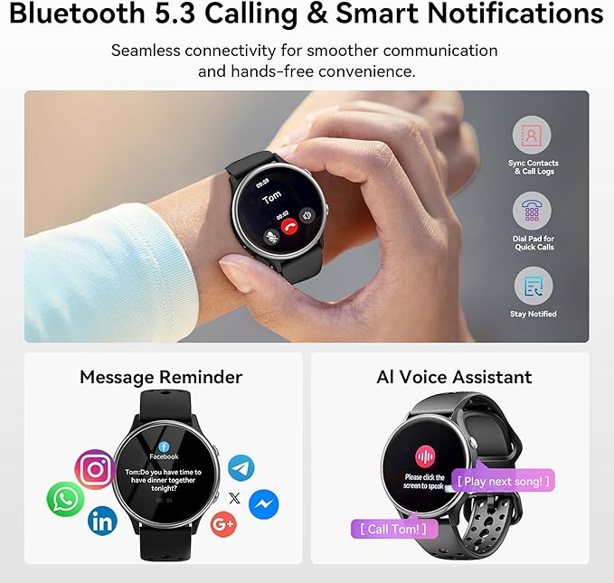 KEEPONFIT Smart Watches for Men, Fitness Tracker with Heart Rate & SpO2 Monitor, IP67 Waterproof Activity Tracker for Men & Women, Smart Watch for Android Phones and iPhone Compatible (Black)