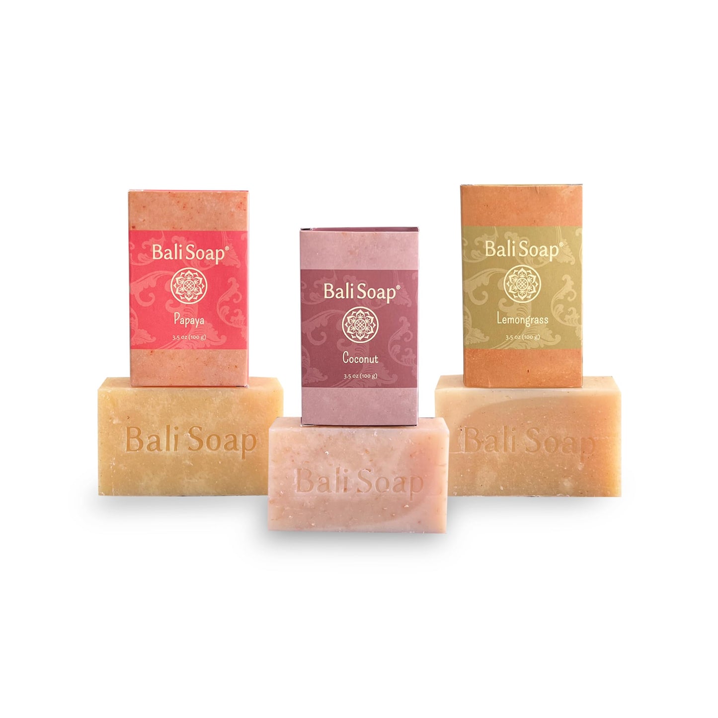 Bali Soap 3-Pack Handmade in Bali, Natural Cold Processed Bar Soap for Daily Use with Plant-Based Oils, Purifying & Refreshing, Vegan
