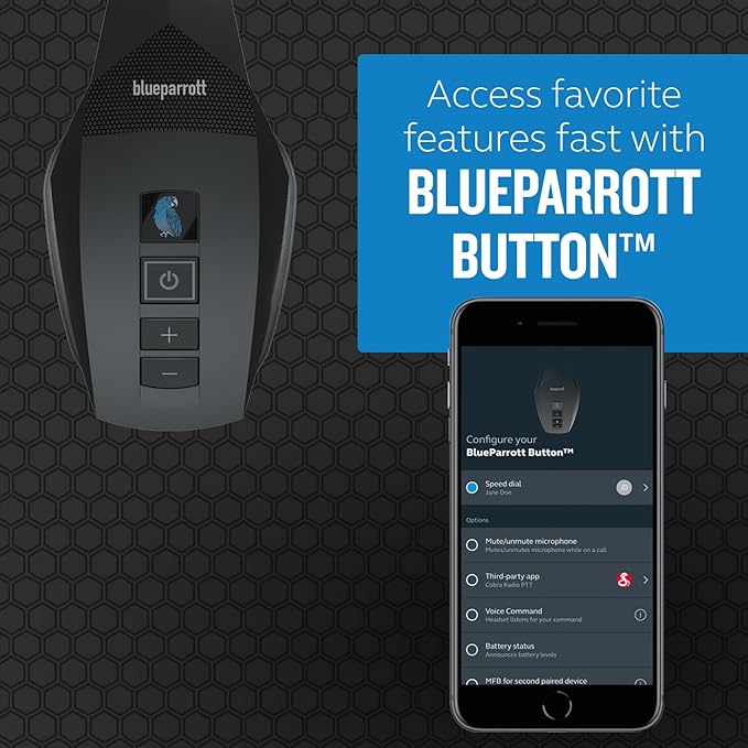 BlueParrott B550-XT Mono Bluetooth Wireless Headphones 96% Noise Canceling Over Head Trucker Headset with Mic, 100% Voice Control, IP54-Rated Protection, 24 hrs. Talk Time, Black