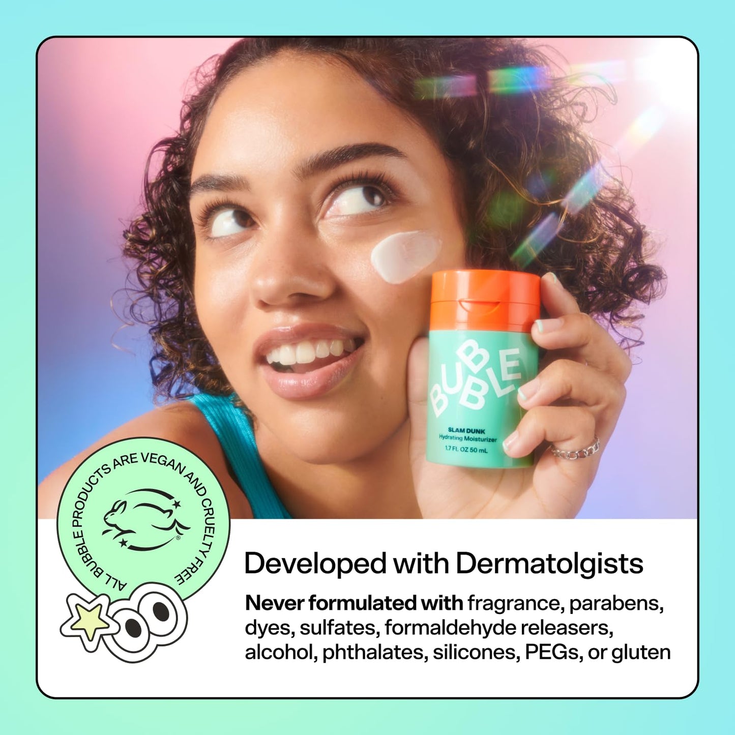 Bubble Skincare Level Up Gel Face Moisturizer for Oily Skin - Balancing + Hydrating Face Lotion with Niacinamide + Zinc to Improve Texture + Reduce Shine - Daily Lightweight Facial Moisturizer (50ml)