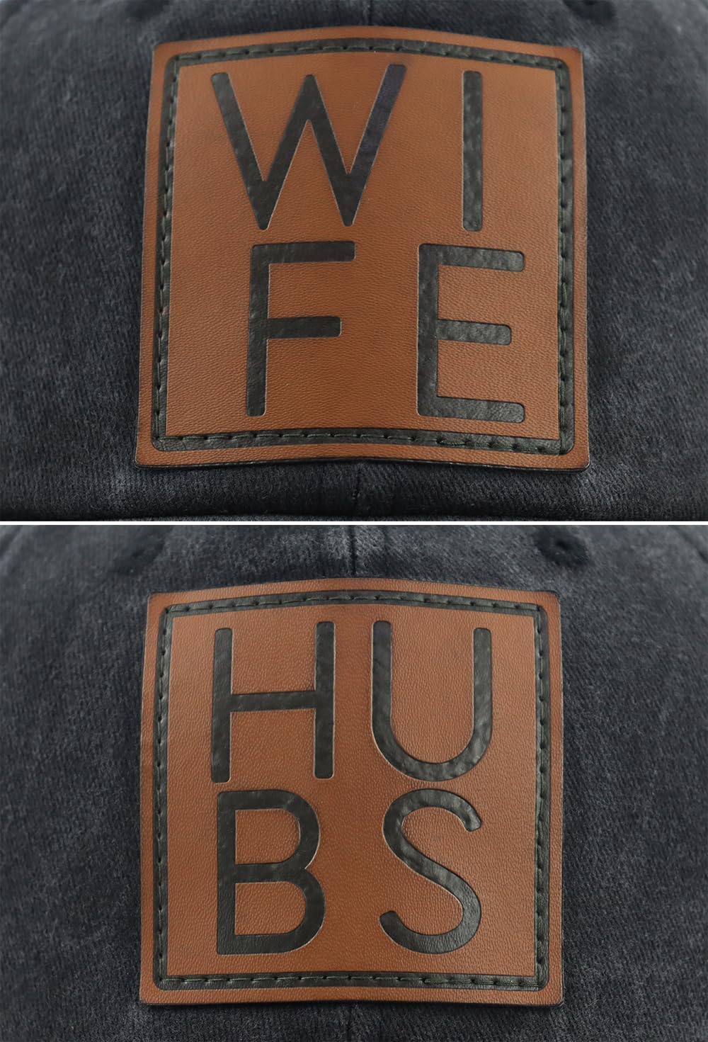 Mr and Mrs Gifts, Hubby Gifts for Men, Wifey Hat for Women, 2 PCS Honeymoon Hats, Just Married Gifts for Husband Wife Bride Groom, Adjustable Cotton Couple Baseball Cap Black