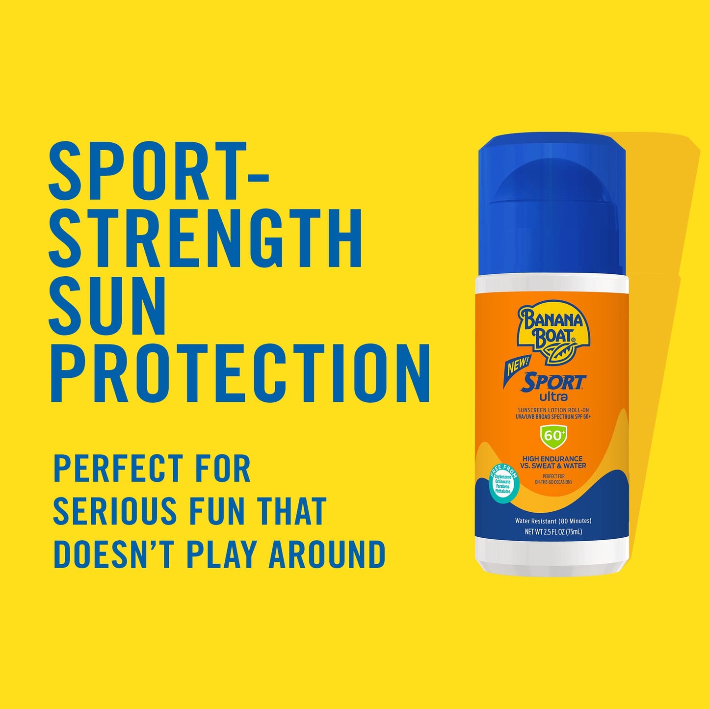 Banana Boat Sport Ultra Sunscreen Lotion SPF 30 Twin Pack and SPF 60 Roll On Sunscreen 2.5oz Travel Size Sweat & Water Resistant Sunblock