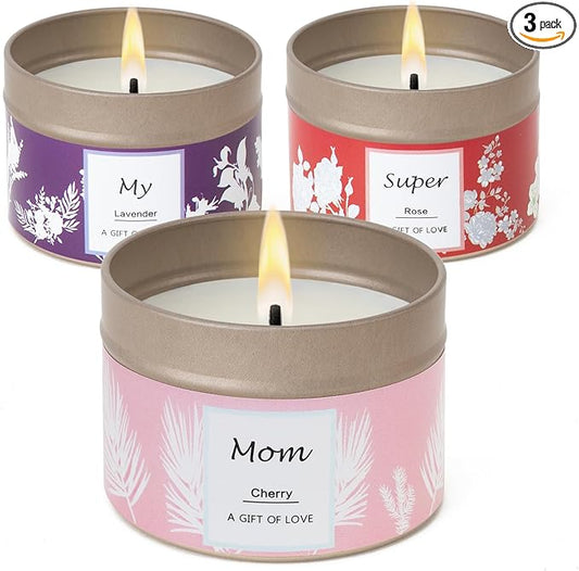 Scented Candles Gifts for Women, 3 Pack 2.6 oz Natural Soy Aromatherapy Candles for Women, Exquisite Candles Set Gift, Small Candle Gift for Mother's Day, Birthday, Christmas