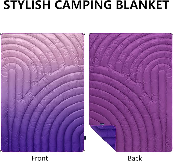 Camping Blanket - Puffy, Lightweight, Packable Outdoor Blanket for Traveling, Stadium, Hiking, Picnics