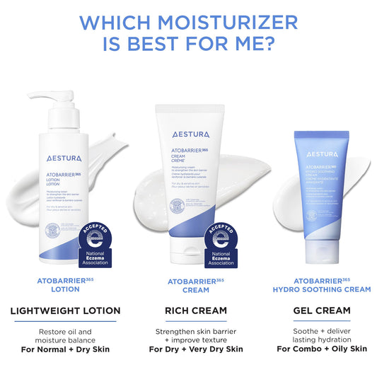 AESTURA ATOBARRIER365 Lightweight Korean Face Moisturizer with Ceramides | Strengthens Barrier, Fast-Absorbing Hydration, Suitable for Dry, Normal & Sensitive Skin, 90ML / 3.04 fl. Oz.