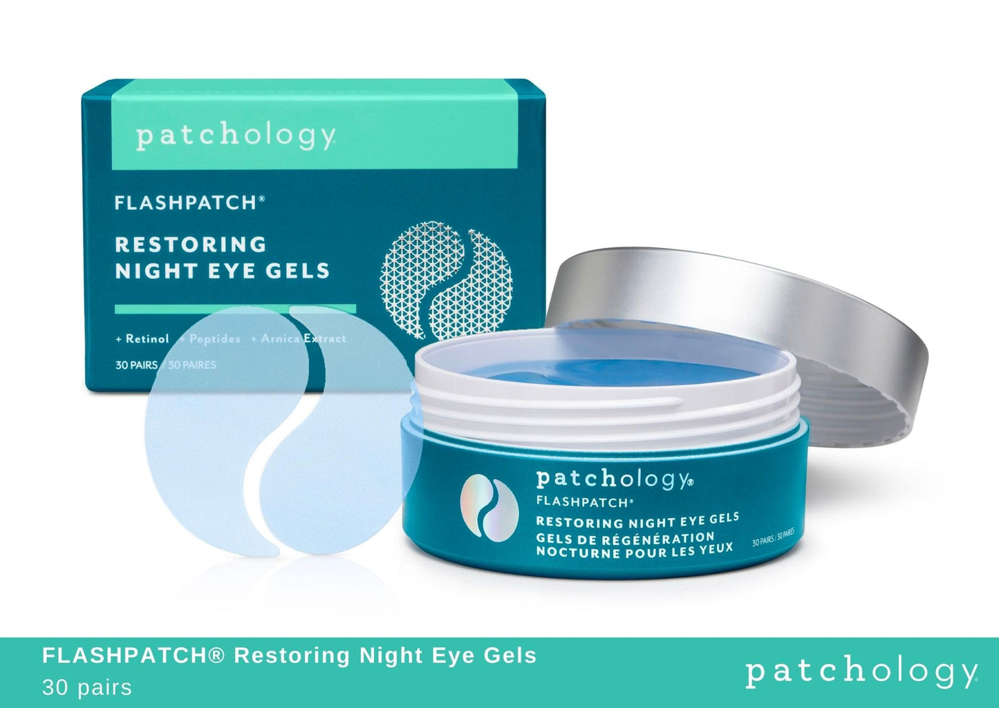 Patchology Restoring Eye Gel Patches with Retinol & Collagen - Eye Masks for Dark Circles, Puffy Eyes & Wrinkles - Anti-Aging Overnight Eye Pads Set - Brighten Skin Care for Eye Bags (30 Pairs)