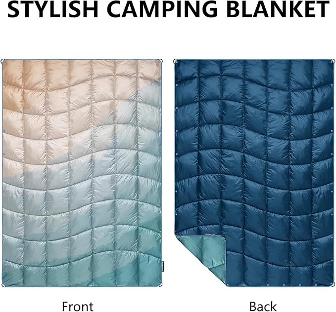 Camping Blanket, Packable Puffy Blankets Lightweight Windproof Waterproof for Outdoors,Hiking, Backpacking,Beach,Car,Picnic,Stadium