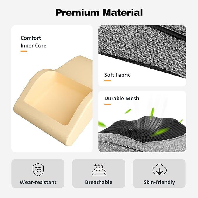 Boriwat Back Massager with Heat, Neck Massager for Pain Relief Deep Tissue, 3D Kneading Massage Pillow for Back, Neck, Shoulder, Legs, Gifts for Women Men Mom Dad