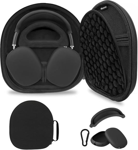 AirPod Max Case with Sleep-Mode Charging Function, Protective Travel Bag for Apple Over-Ear Headphones (Black)