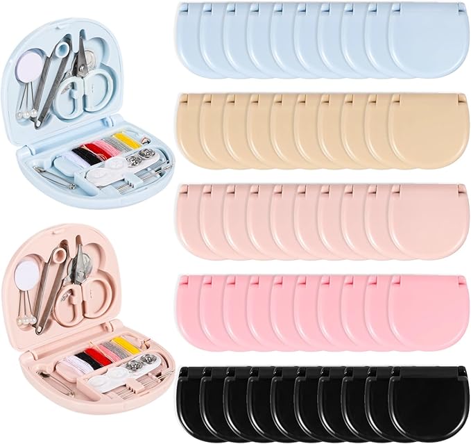 50 PCS Mini Travel Sewing Kits - Basic Portable Emergency Sewing Repair Kit, Including Threads Scissors Hand Sewing Needles for Beginner Traveler Sewing Lovers