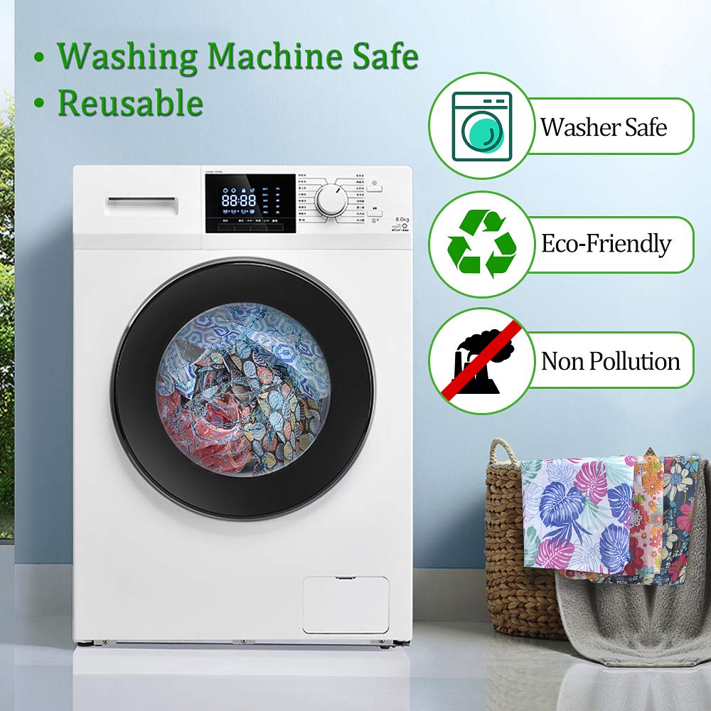 SZUAH 10 Pack Reusable Grocery Shopping Bags, Foldable Shopping Bags Grocery Tote with Attached Pouch,Machine Washable Eco-Friendly.