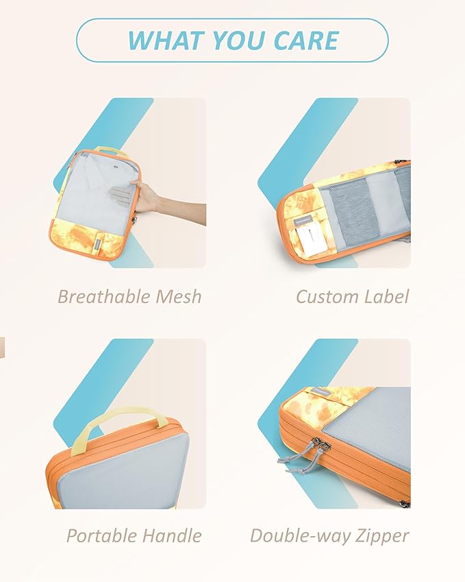 BAGSMART 6 Set /4 Set/2 Set Compression Packing Cubes for Travel, Lightweight Luggage Organizer Bags, Durable Space Saver Bags Travel Essentials