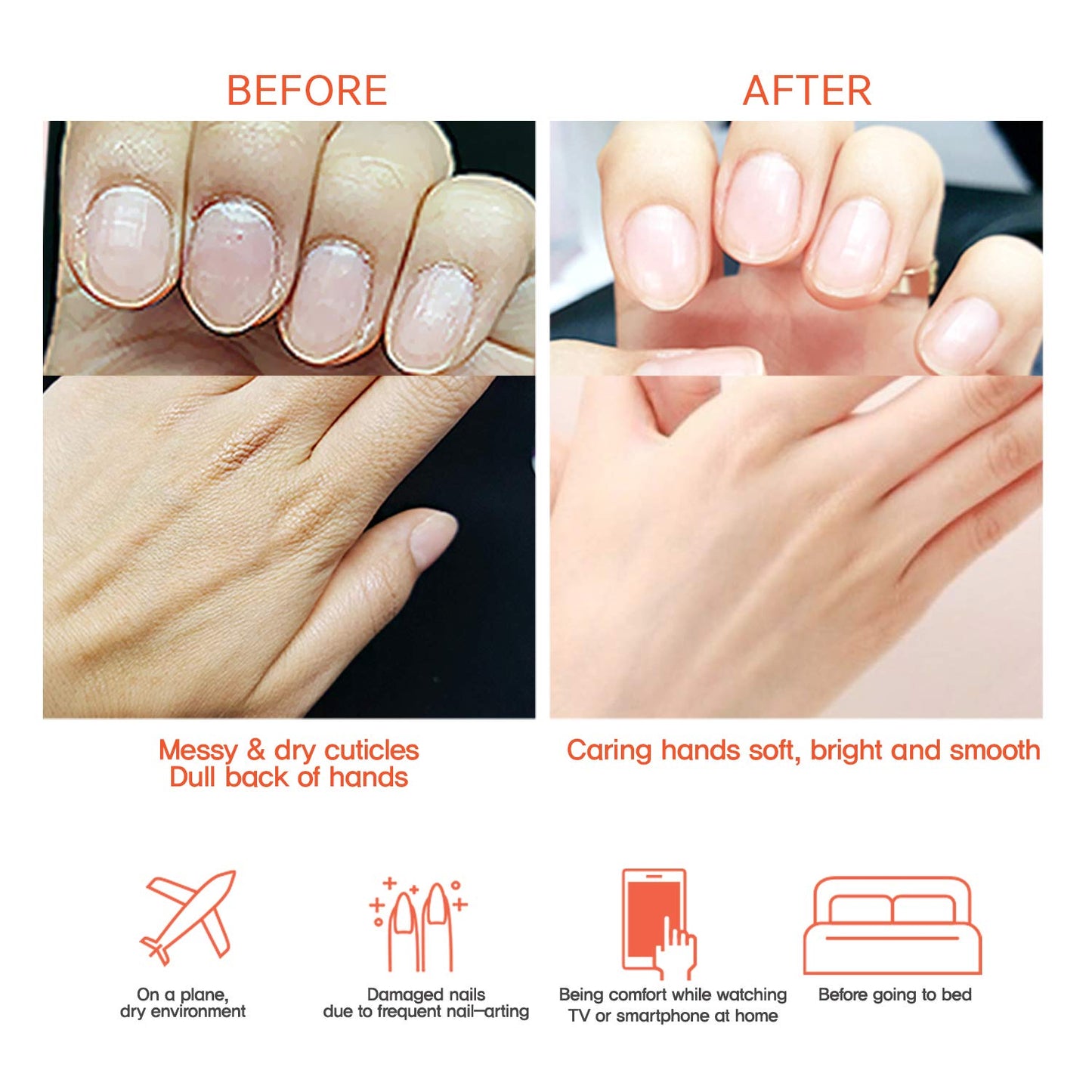 The Orchid Skin Hand Repair Mask Sheet Gloves for Hydration and Moisturization, Korean Skincare, 0.7 .o.z