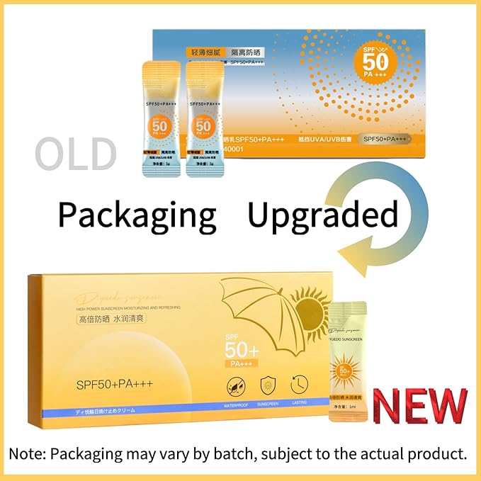 100PCS Mini Sunscreen SPF50+ - Travel Size Sunscreen Infused with Centella Asiatica Extract, Lightweight & Non-Greasy, waterproof - Perfect for Summer Party & Thank You Gifts - Mini Purse Essentials