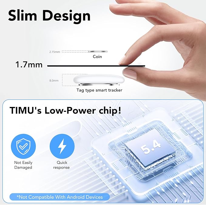 2-Pack Air Tracker Tag Wallet Tracker [Apple MFi Certified] (iOS Only) Bluetooth Tracker Smart Finder for Apple Find My, iPhone Card Wallet Finder, Wireless Charging, for Bags, Keys, Passport