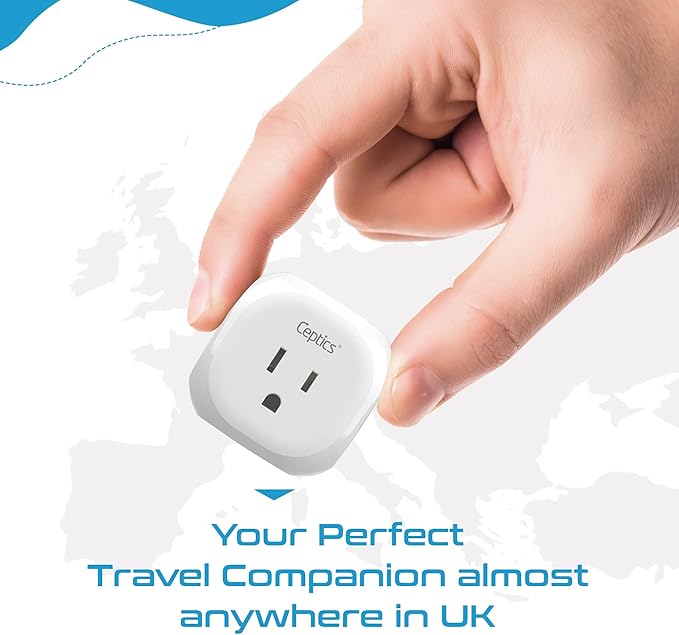 Ceptics UK, Ireland Travel Plug Adapter - 5 Input with 20W PD-QC 3.1A Dual USB-C and USB - Light Weight - USA to Any Type G Countries Such as Hong Kong, England and More (PTU-7), White