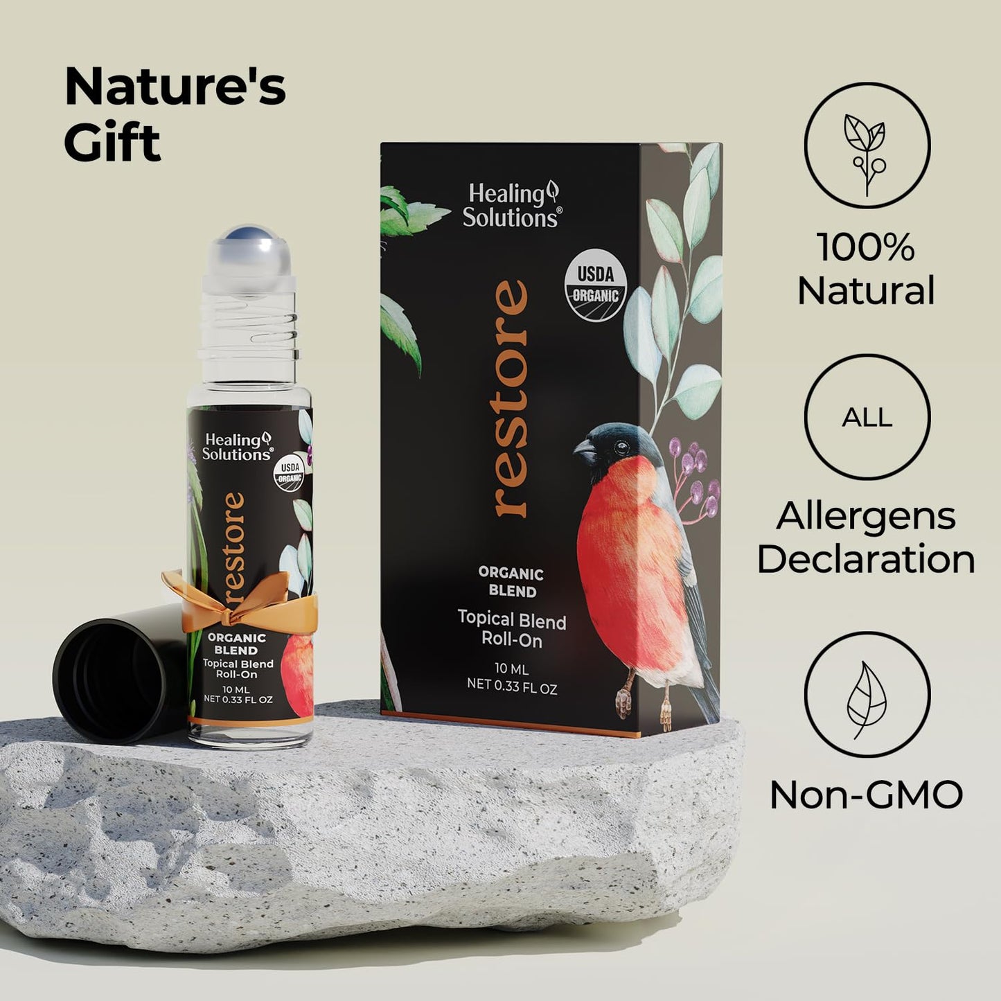 Healing Solutions (2 Pack) Deep Muscle Relief Essential Oil Roller Blend - Roll On Set for Back Legs Neck Body - Muscle Ease Essential Oil Roll On