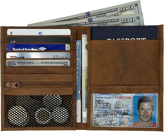 Antique Saddle RFID Genuine Leather Passport Wallet