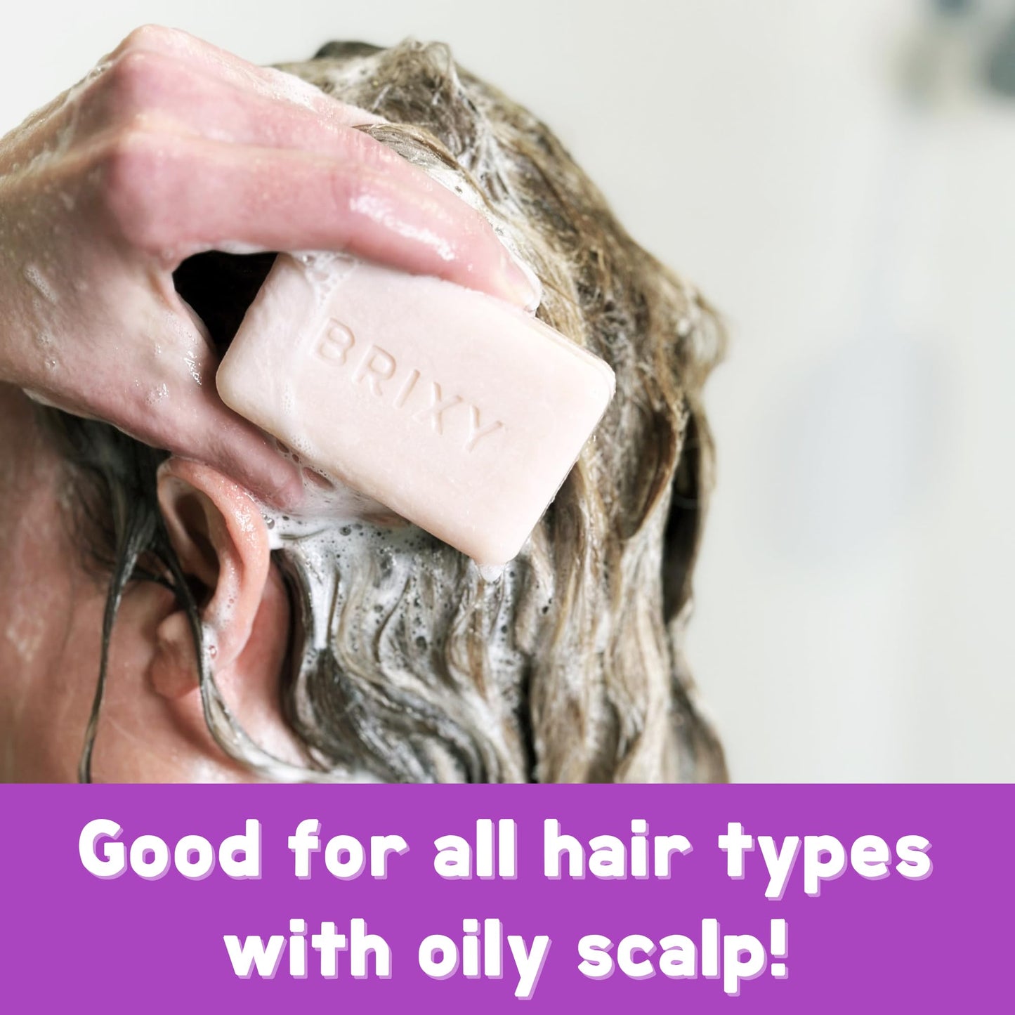 BRIXY Balance Shampoo Bar For Oily Hair | Algae Oil, Castor Oil, & Provitamin B5 | Ceramide & Niacinamide Support The Moisture Barrier | pH Balanced, Color Safe, Vegan, Made In USA