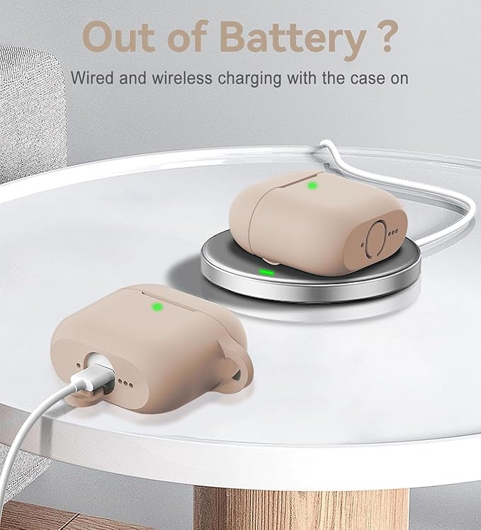 Case Cover for Apple Airpods 4 - VOTILE Airpods 4 Cases 2024 Cover Women Silicone iPods 4 Earbuds Wireless Accessorie Charging Cases Girl Bling Keychain for Airpod iPods 4th Generation - Milk Tea