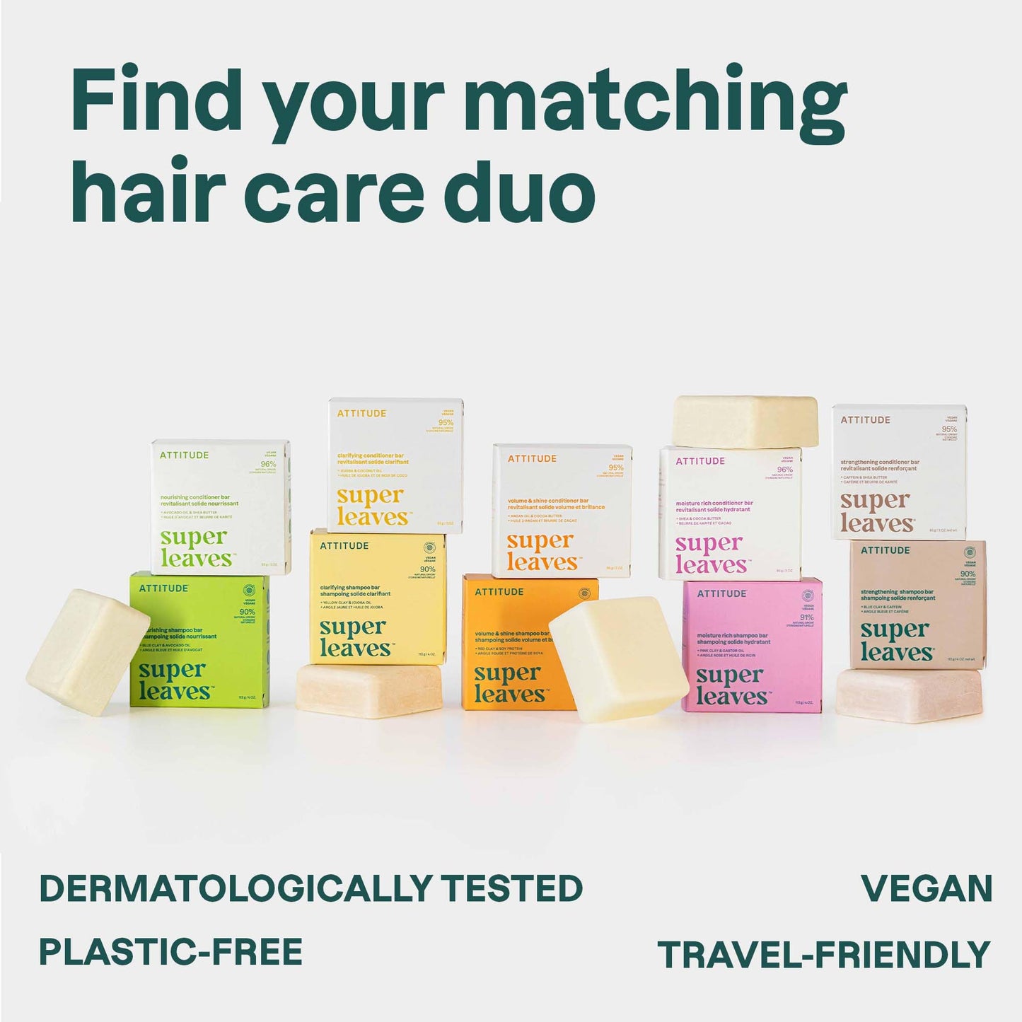 ATTITUDE Volume & Shine Shampoo Bar, Natural Origin, for Thin and Flat Hair, Soy Protein & Red Clay, EWG Verified & Clean Ingredients, Vegan, Orange Blossom & Eucalyptus, 4 Oz