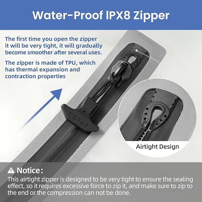 BAGAIL TPU Vacuum Bag for Travel, Reusable Compression Bag with IPX8 Waterproof Zipper, Save Space for Suitcase, Backpack and Carry on (White, ExtraLarge, No Pump)