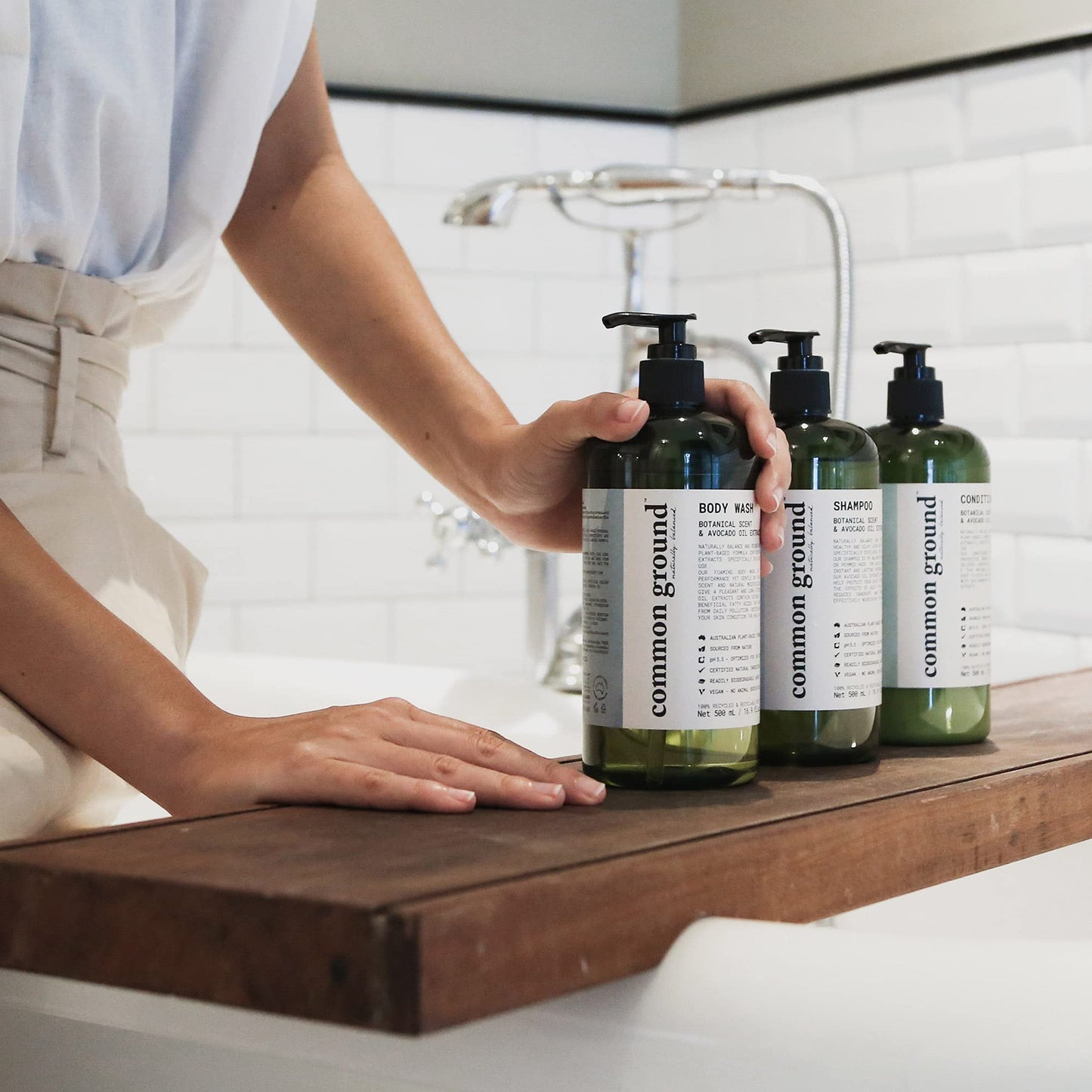 COMMON GROUND Natural Body Wash - Paraben & Cruelty Free, Vegan, Plant-Based, Botanical Freesia Scent & Avocado Oil Extracts - All Skin Types, Men & Women, Sensitive