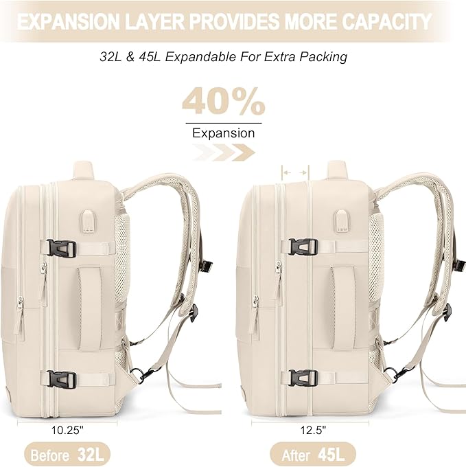 Carry On Backpack, 42L Flight Approved Travel Backpack for Men Women,Airline Approved Gym Backpack Waterproof Business Laptop Daypack Laptop Backpack,Casual Daypack for Business Weekend Hiking