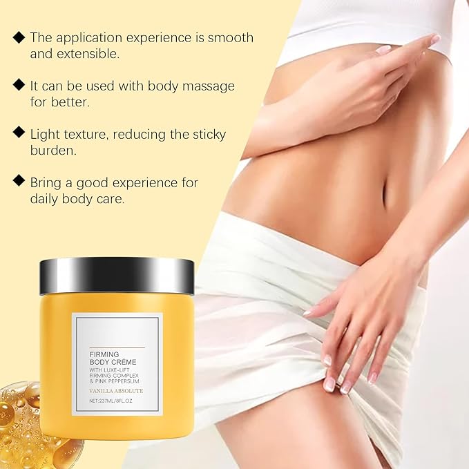 Champagne Lift Firming Body Cream, with Pink Pepperslim for Nourishes Skin Lift Firming Hydrating Cream (Vanilla)