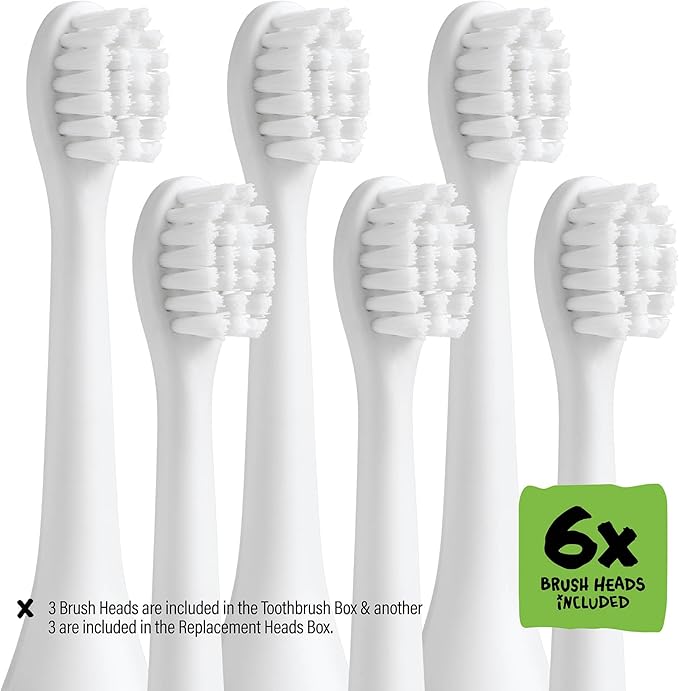 Kids Electric Toothbrush - Rechargeable Vibrating Toothbrush with Timer, Includes 6 Replacement Heads, Gently Cleans Teeth, for Girls and Boys, Kids & Toddlers Age 2+, Monster