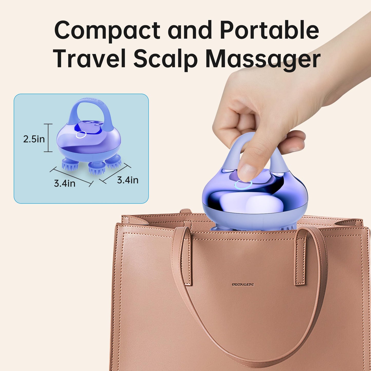 COMFIER Cordless Scalp Massager Hair Growth with 3 kneading Modes,Waterproof Head Massage with 8 Claws for Deep Cleansing,Body Cat Head Scratcher,Gift for Women