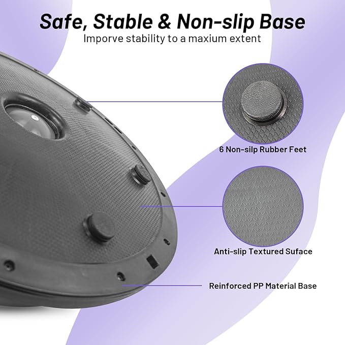 ATIVAFIT Half Exercise Ball with Massage Granules, resistance Bands Balance Ball Balance Trainer for Home Gym Full Body Workouts Half Ball Balance Trainer For Men Women