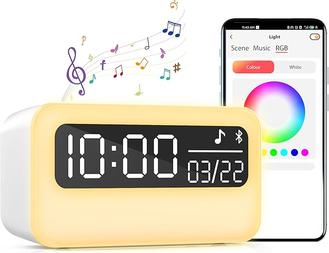 4-in-1 White Noise Sound Machine with 24 Soothing Sounds, Adjustable Night Light for Kids Adult, 4000mAh Rechargeable Bluetooth Speaker with Time Display