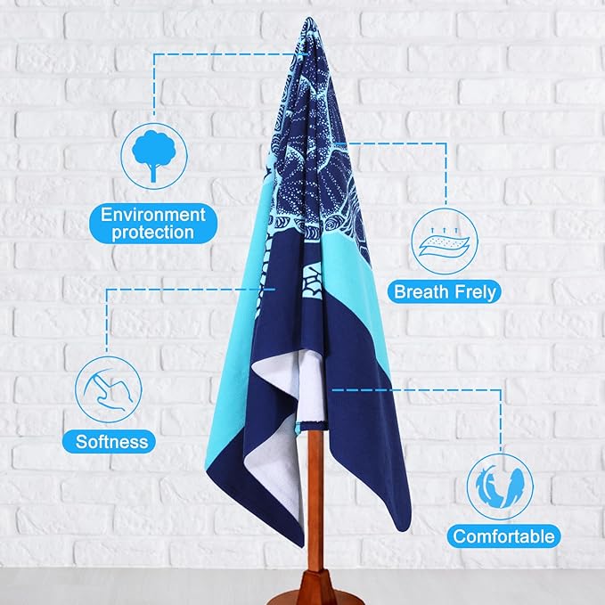 6 Packs Oversized Terry Beach Towel Set 36 x 72 Soft Thin Extra Large Big Pool Camping Swim Bulk Towels Blanket Clearance XL Travel Adult Essentials Cruise Accessories Must Haves Vacation Necessities