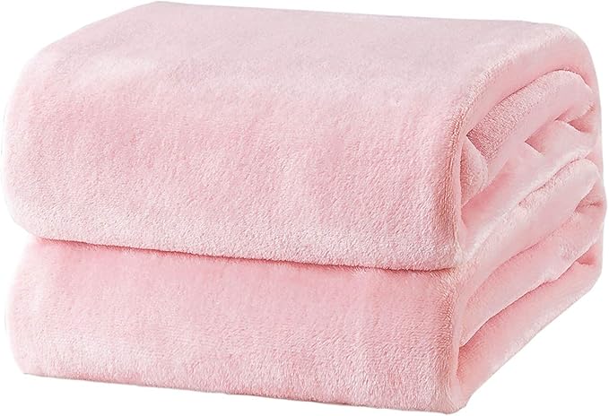 Bedsure GentleSoft Fleece Blankets Queen Size Pink - Bed Blanket Soft Lightweight Plush Fuzzy Cozy Luxury Microfiber 90x90 inches