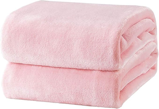 Bedsure GentleSoft Fleece Blankets Queen Size Pink - Bed Blanket Soft Lightweight Plush Fuzzy Cozy Luxury Microfiber 90x90 inches