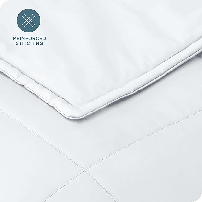Bare Home Weighted Blanket Full or Queen Size 12lb (48" x 72") for Adults - All-Natural 100% Cotton - Premium Heavy Blanket Nontoxic Glass Beads (White, 48"x72")