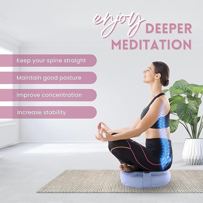 Yes4All Meditation Cushion, Floor Pillow Foam Zafu Buckwheat, Mandala Pattern Yoga Meditation Bolster Pillows, Floor Cushions