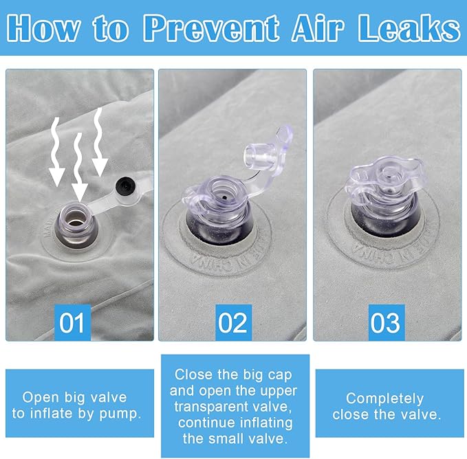 Travel Foot Rest Pillow, AHIER Inflatable Travel Leg Rest Pillow Bed for Foot Rest on Airplanes, Cars, Trains, Office, and Kids to Sleep on Long Flights (Grey)