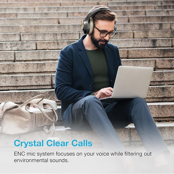 Upgrade Pro‑Level Hybrid Active Noise Cancelling Headphones with HD Sound, Wireless Bluetooth Headphones Over The Ear Unequaled Comfort, Vivid Deep Bass, for Home Office Travel Birthday Gift